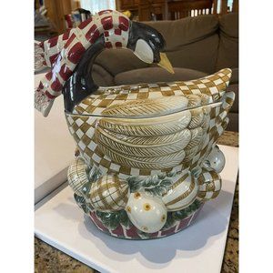 Sakura Debbie Mumm 12 Days of Christmas Cookie Jar "Goose Eggs" Hand Painted